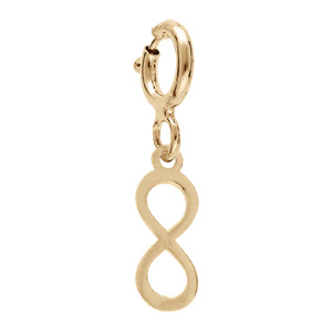 Pendentif Charms en argent et dorure jaune pampille infini sur fermoir anneau ressort