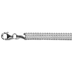 Bracelet en argent chaînes boules 4 rangs - longueur 18cm