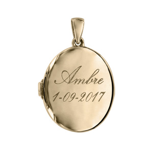 Pendentif en argent et dorure jaune cassolette ovale à graver (1 ou 2 photos droite et gauche)