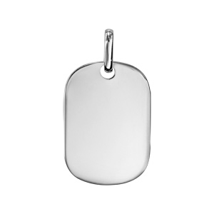 Pendentif en argent plaque G.I. avec pans arrondis moyen modèle 18mm X 25,7mm – plaque prestige