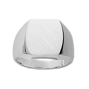 Chevalière en argent plateau tonneau 16mm X 14mm