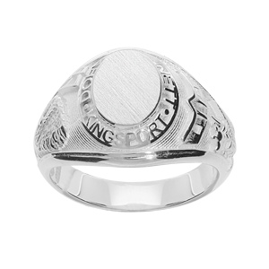 Chevalière universitaire américaine en argent Indienne