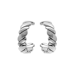 Créoles en acier torsadées en 20mm et fermoir poussette