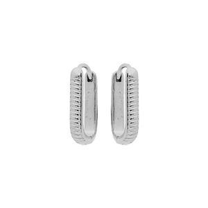 Créoles en acier articulée rectangulaire 12x17mm striées