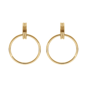 Boucles d'oreille en acier et PVD jaune anneau suspendu