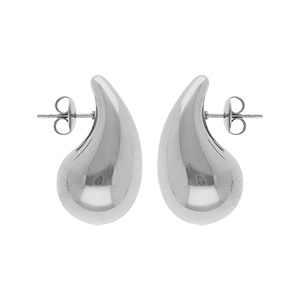 Boucles d’oreille tige acier grande goutte (dim 33mm x 18 mm)