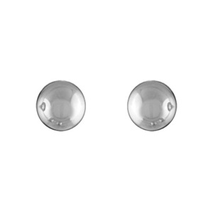 Boucles d’oreilles en acier boule lisse de 7mm fermoir poussette