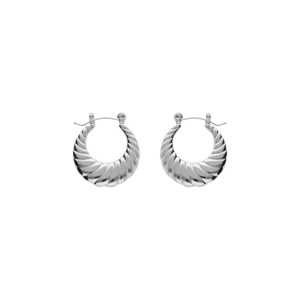 Créoles en acier forme croissant strillée 22mm