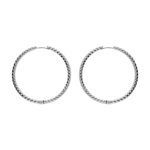 Créoles en acier tresse articulée 40mm
