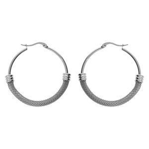 Créoles acier cotte de maille 40mm