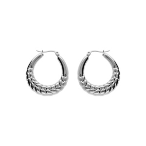 Créoles en acier épi de blé 27mm