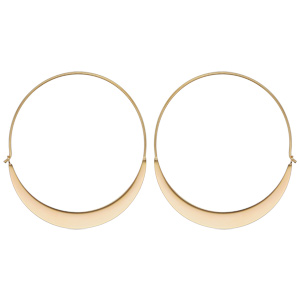 Créoles acier et PVD jaune fantaisie plate