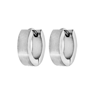 Créoles en acier articulées effet mat