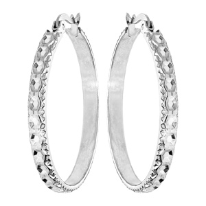 Créoles en acier martelée diamètre 33mm