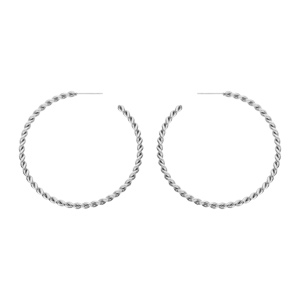 Créoles en acier fantaisies torsadées diamètre 52mm