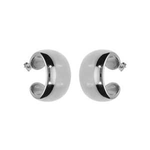 Créoles en acier cubaine 20mm extérieur et 1 cm largeur et fermoir poussette