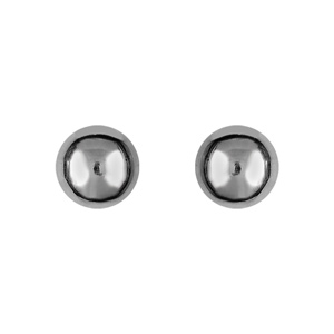 Boucles d'oreilles en acier boule lisse de 4mm et fermoir poussette
