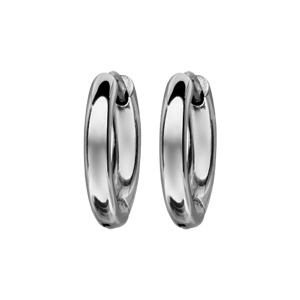 Créoles en acier articulées fil lisse