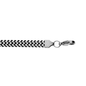 Bracelet en acier maille serrée plate et large – 19+3cm