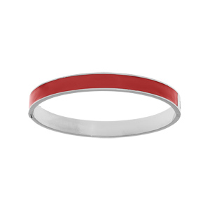 Bracelet jonc en acier articulée fond rouge largeur 8mm diamètre 60mm