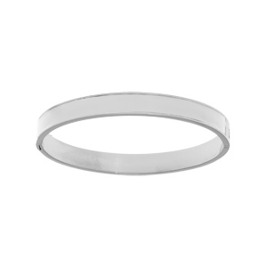 Bracelet jonc en acier articulée fond blanc largeur 8mm diamètre 60mm