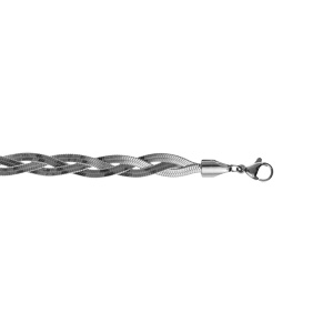 Bracelet acier tresse miroir réglable 16 à 20cm