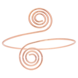 Bracelet de bras en acier et PVD rose avec volutes