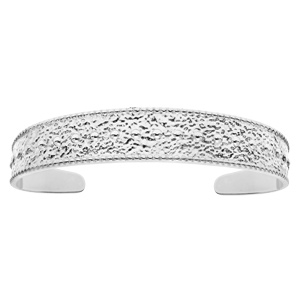 Bracelet jonc en acier effet martelé 60*50mm