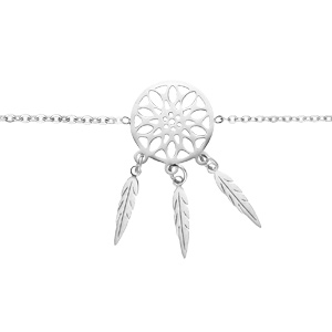 Bracelet en acier chaîne avec attrape rêve – 15,5+3,5cm