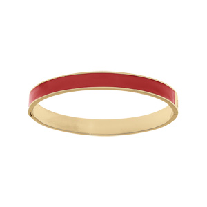 Bracelet acier rigide articulé 8mm X 60mm résine rouge