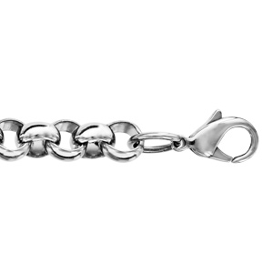Bracelet en acier chaîne maille jaseron - longueur 20cm réglable