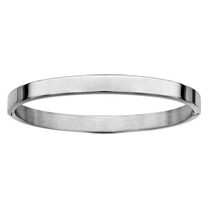 Bracelet ruban en acier articulé fil lisse à graver 59mm X 51mm