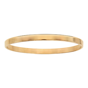 Bracelet ruban en acier et PVD jaune fil lisse 60mm
