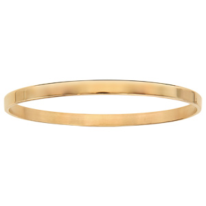 Bracelet ruban en acier et PVD jaune fil lisse 65mm