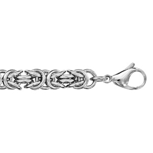 Bracelet en acier maille royale 19cm + 2cm