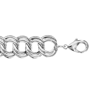 Bracelet en acier multi anneaux 19cm + 3cm