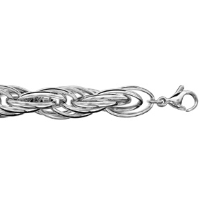 Bracelet en acier maille entrelacée 19cm + 3cm