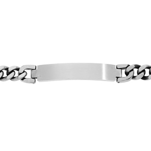 Gourmette en acier 10mm maille gourmette 9mm aspect vieilli brossé 21cm