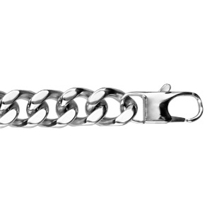 Bracelet en acier maille gournette largeur 12mm et longueur 23cm