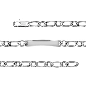 Gourmette en acier maille 1+1 largeur 7mm et longueur 21cm