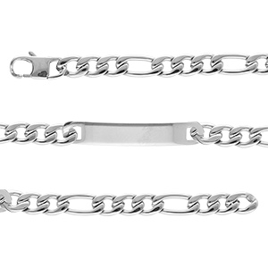 Gourmette en acier maille 1+3 largeur 7mm et longueur 21cm