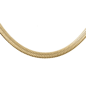 Collier acier PVD doré maille miroir 4mm en réglable 40 à 43cm