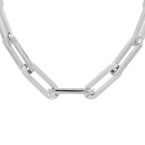 Collier en acier grande maille rectangulaire 47+1cm