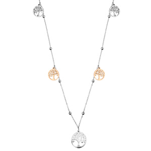 Collier sautoir avec pampilles arbre de vie 80+3cm