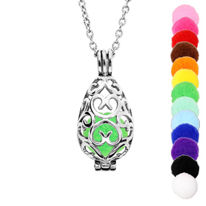 Collier Bola diffuseur de parfum forme goutte dentelée - réglable 60 à 100cm