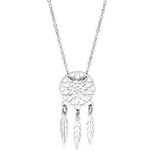 Collier en acier avec Pendentif attrape rêve 38+5cm
