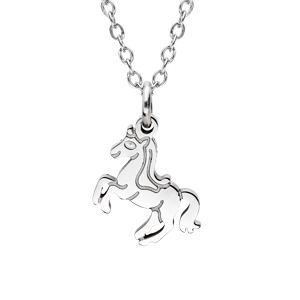 Collier en acier avec Pendentif licorne 36+6cm