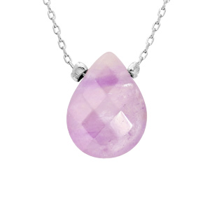 Collier en acier chaîne avec pierre naturelle Amétrine 42+3cm (créativité & sérénité)