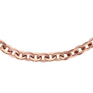 Chaîne en acier et PVD rose maille jaseron 42cm + 4cm de rallonge
