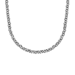 Chaîne en acier maille jaseron largeur 2mm et longueur 42cm + 4cm de rallonge